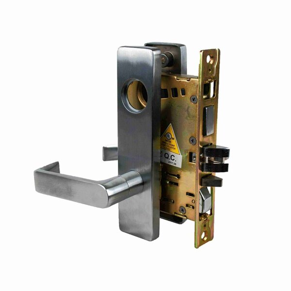 Trans Atlantic Co. Right Hnd Gr. 1 Commercial Hvy Dty Mortise Lock in Satin Chrome-Passage Function w/ Sectional Lever DL-DXML10SSRH-US26D